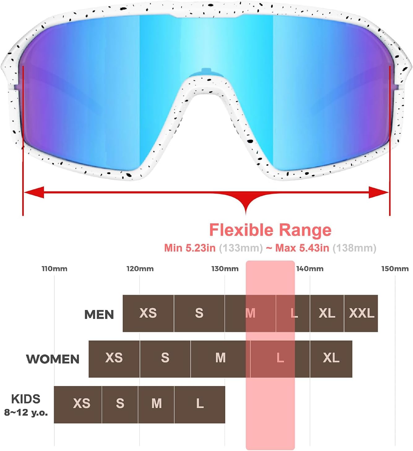 Qool Time Polarized Cycling Sunglasses - Unisex Sports Eyewear for Golf, Running, MTB & Outdoor Activities