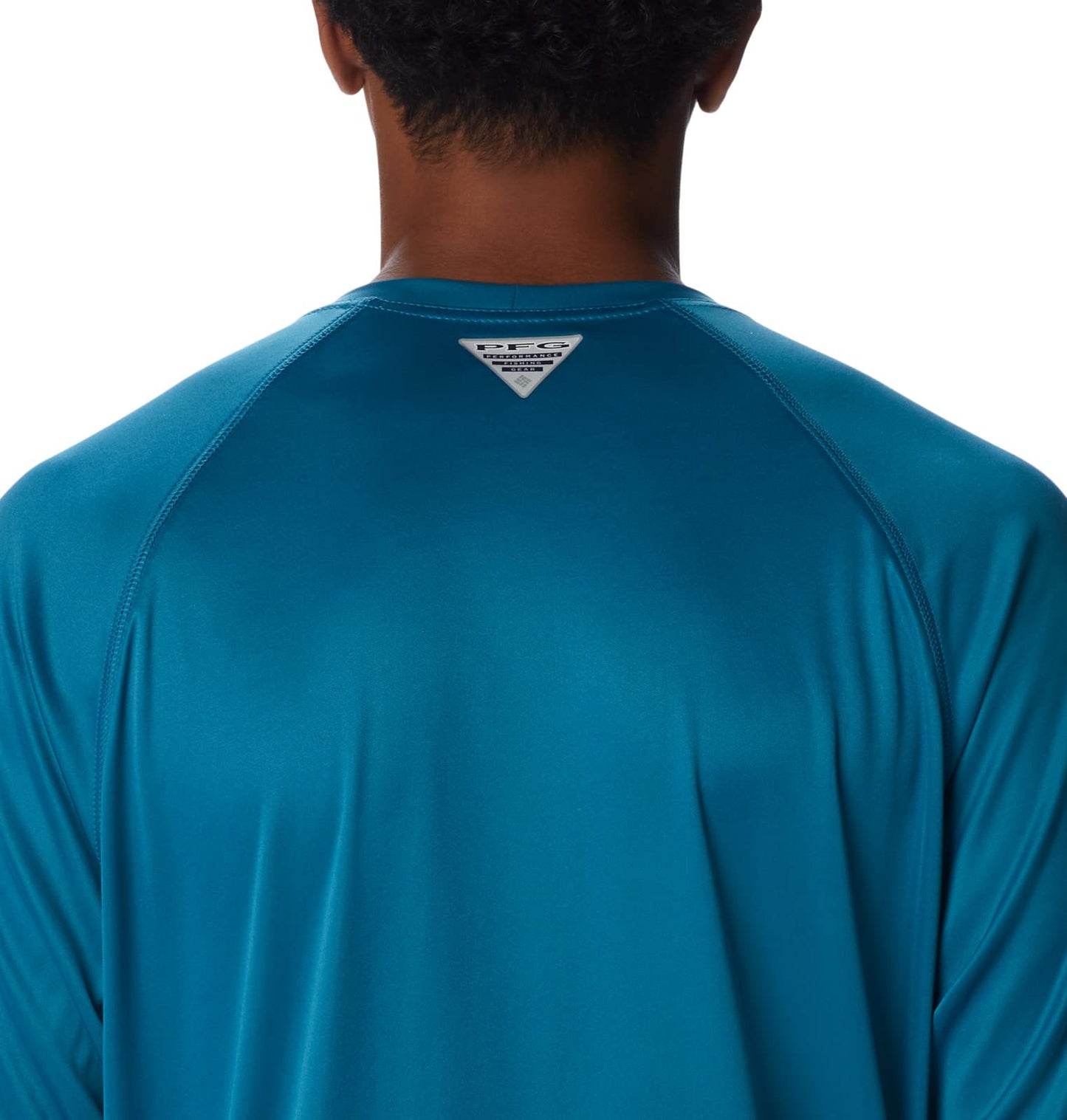 Columbia Men's Terminal Tackle Long Sleeve Fishing Shirt, Deep Marine/Laser Lemon Logo, X-Small