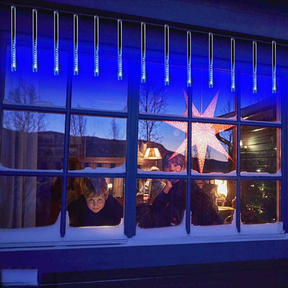 Kwaiffeo Solar Lights Outdoor, 16 Tubes(Equivalent to 2 Sets of 8-Tube) Meteor Shower Light for Garden Yard Tree Outdoor Bushes Decorations