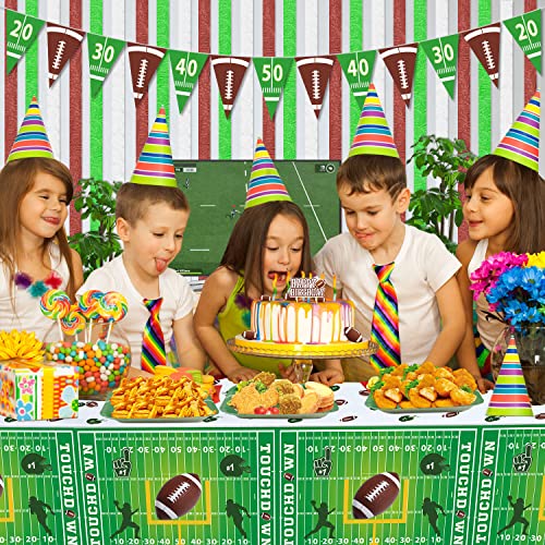 Football Table Covers - 4 Pack, 51x86 Inch Tablecloths for Parties