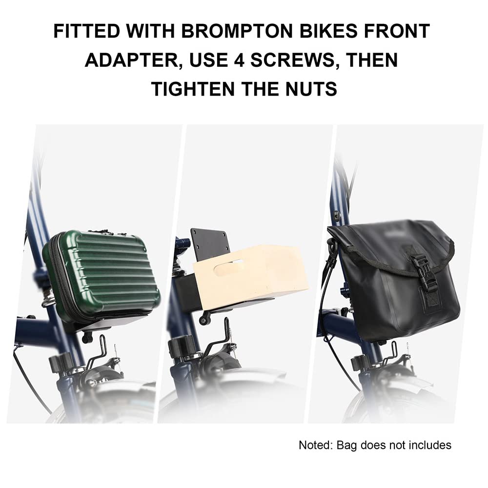 QIUNI Bike Bag Adapter Folg Bike Front Bag Block Adapter For Brompton Bike Bike Bag Bracket Aluminum Alloy Bicle Bag Installation Accessory