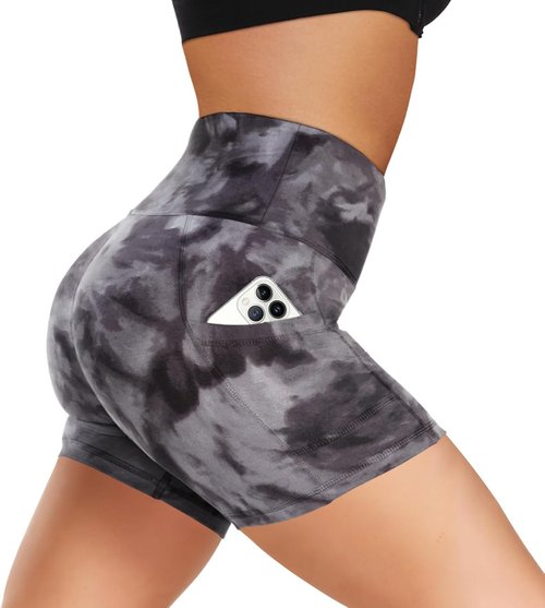 GAYHAY Biker Shorts for Women - High Waisted Black Spandex with Pockets for Yoga & Workout