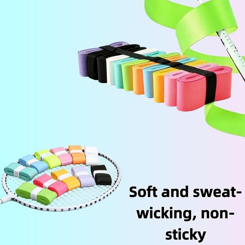 AOXEQUIP 12PACK Tennis Racket Grip Tape, Tennis Grip Tape, Tennis Wrap Grip Tape,Grip Tape for Handles Fits Tennis/Badminton/Squash Rackets (Green)