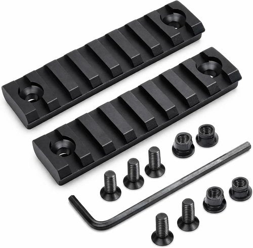 GOTICAL Keymod Picatinny/Weaver Rail System - 7 Slots HandGuard Mount | Black Matte - Set of 2