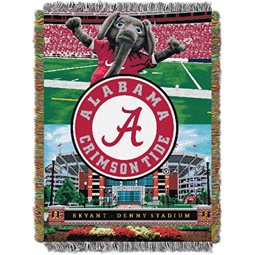 Alabama Crimson Tide NCAA Woven Tapestry Throw Blanket 48x60 - Officially Licensed Fan Decor