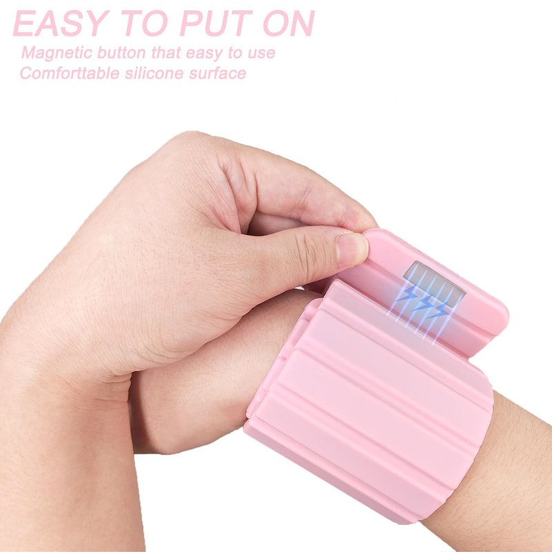 TOSAMC Magnet Adjustable Wrist and Ankle Weights (1LB/2LB Each) Set for Men Women for Intensified Fitness - Durable Exercise Bracelets to Boost Your Workouts 1Pair (Pink,2LB Each)