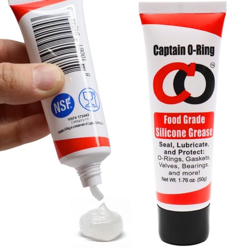 Captain O-Ring Silicone Lubricant Grease - NSF Food Grade for O-Rings & Seals (1.76oz, 50g)