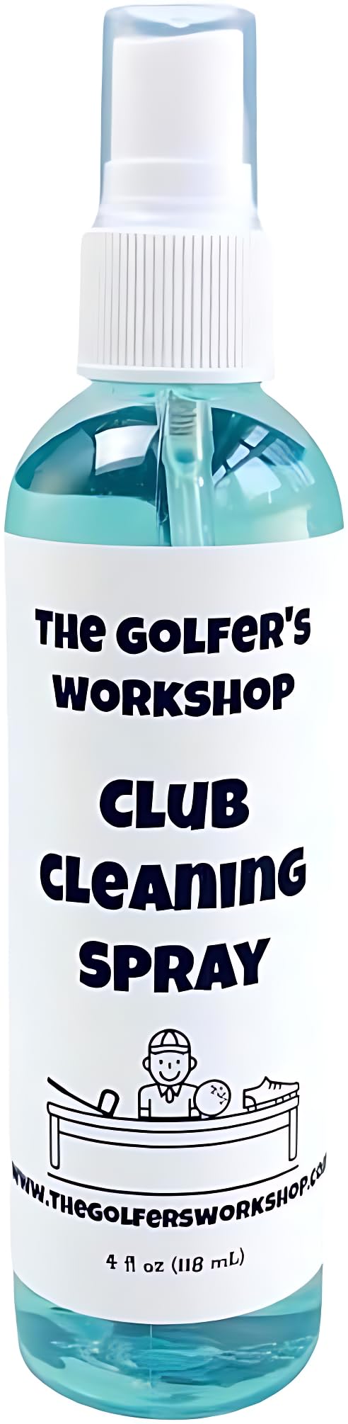 The Golfer's Workshop Golf Club Cleaner – 4oz Portable Spray Bottle | Deep Clean for Clubs, Balls & Grips | Golf Accessory