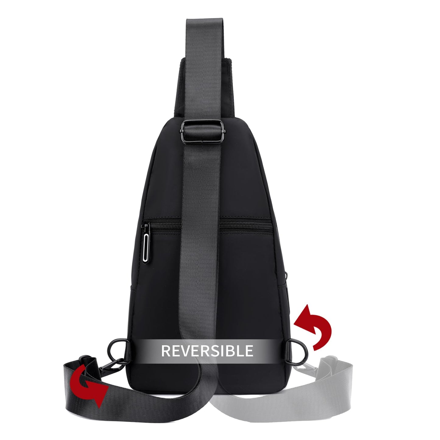 Seoky Rop Sling Bag for Men Women, Small Nylon Crossbody Bag Trendy, Casual Shoulder Chest Bag for Travel Running Hiking Red