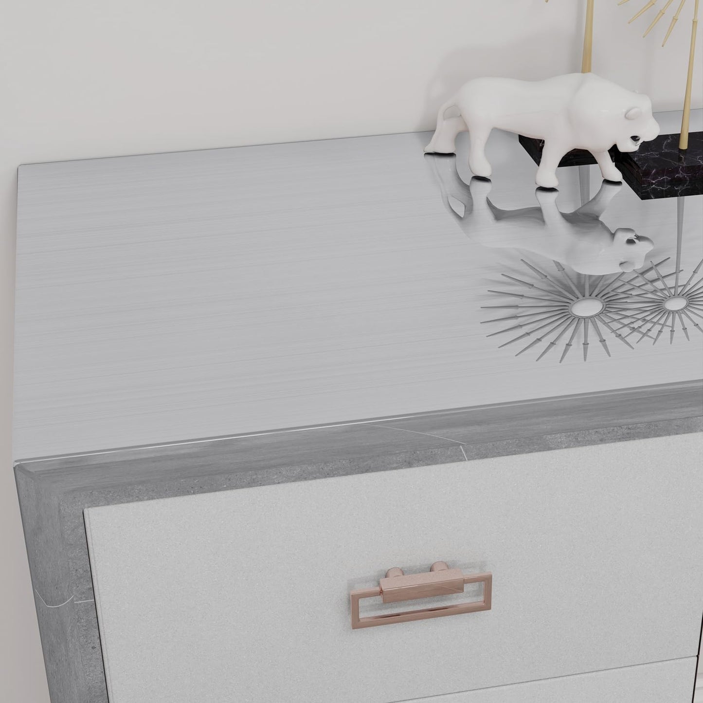 Uooar Silver Stainless Steel Contact Paper 15.7"×120" Peel and Stick Metallic Wallpaper for Countertop Fridge Dishwasher Cabinets