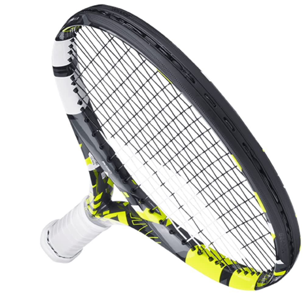 Babolat Pure Aero Team Tennis Racquet - Strung with 16g White Syn Gut at Mid-Range Tension (4 3/8" Grip)