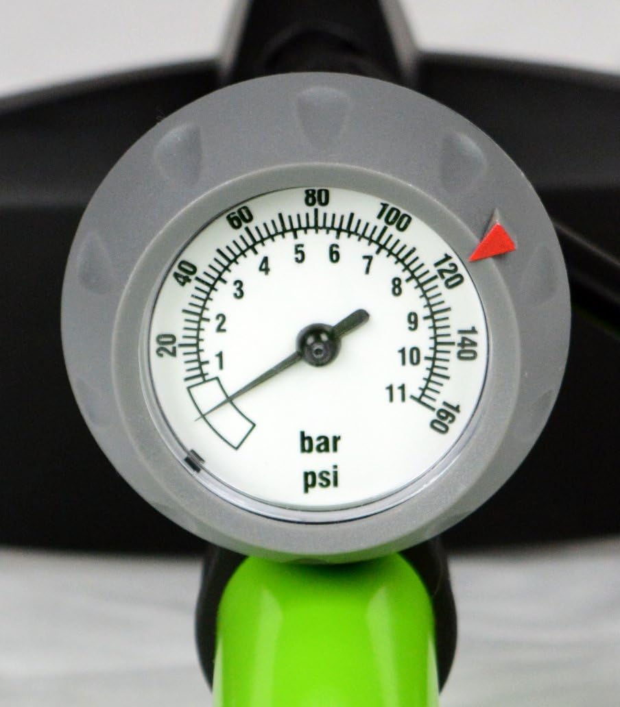 X-1000 Bike Pump - Unique AerTight Head for Easy Use with Presta & Schrader Valves - 160 PSI Pressure Gauge