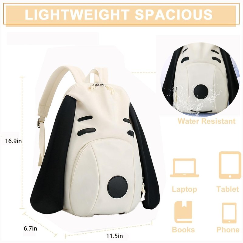 SANXIULY Aesthetic Cartoon Backpack for Women,Cute Funny Dog Backpack For Anyone Color White
