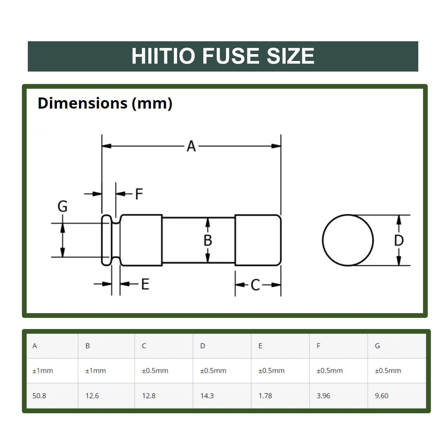 HIITIO 250Vac/150Vdc 20A Time Delay Fuse, RK5 Cartridge Fuse, Class R, Fusetron Dual Element Time-Delay Current Limiting Class UL Listed (Pack of 2)