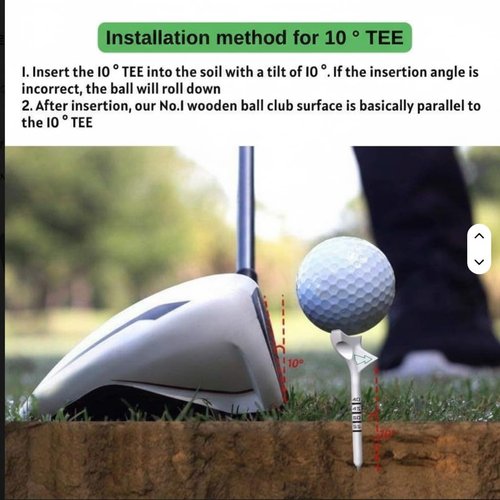 LOFIN Adjustable Height 10° Golf Tees – 3.15" Eco-Plastic Low-Friction Tees for Precision Launch Angle, Longer Straighter Drives – Performance Training Tee for Driving Range, White (10-Pack)