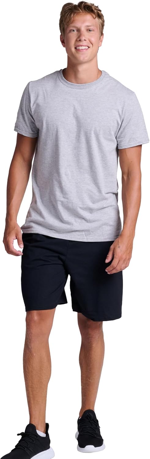 Russell Athletic Men's 9" Cotton Shorts - Relaxed Fit with Pockets & Adjustable Waist | Sizes S-4X