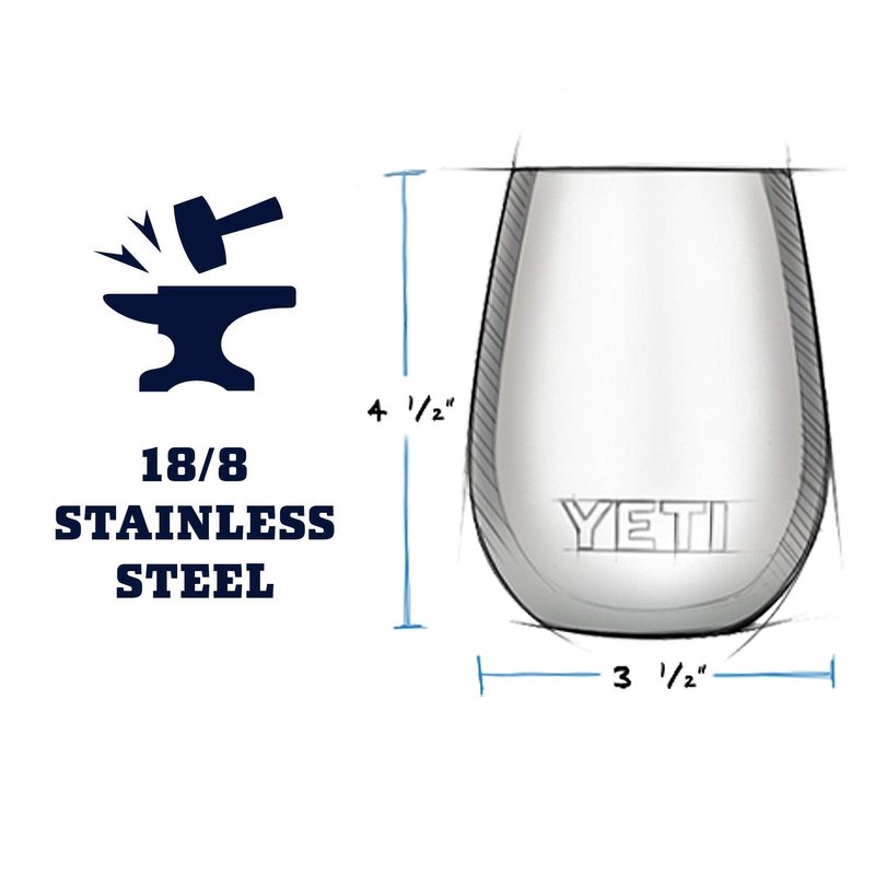 YETI Rambler 10 oz Wine Tumbler, Vacuum Insulated, Stainless Steel, Brick Red