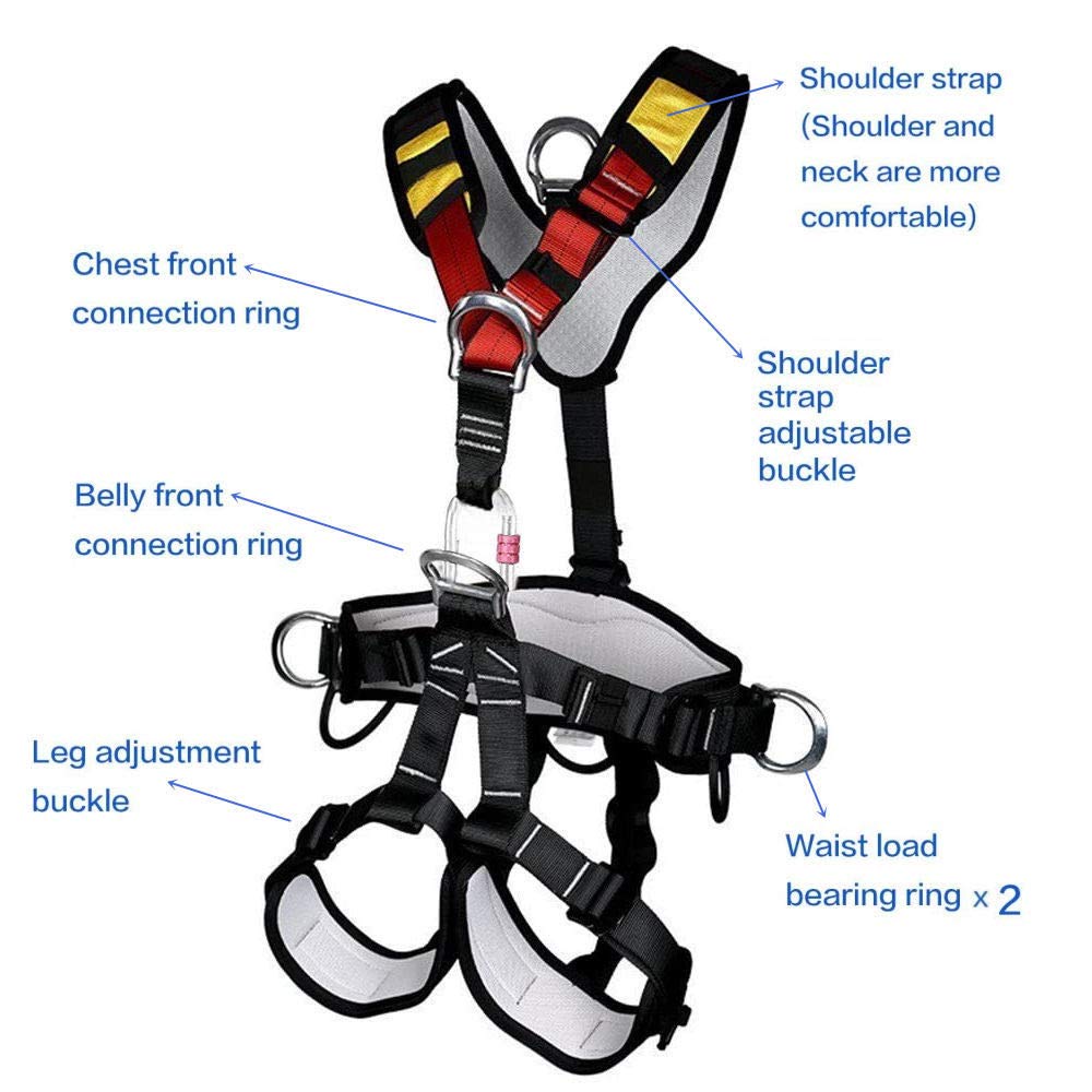 HandAcc Climbing Seat Belt, Large Size Safety Belt Climbing Gear for Tree Climbing, Fire Rescue, Rappelling