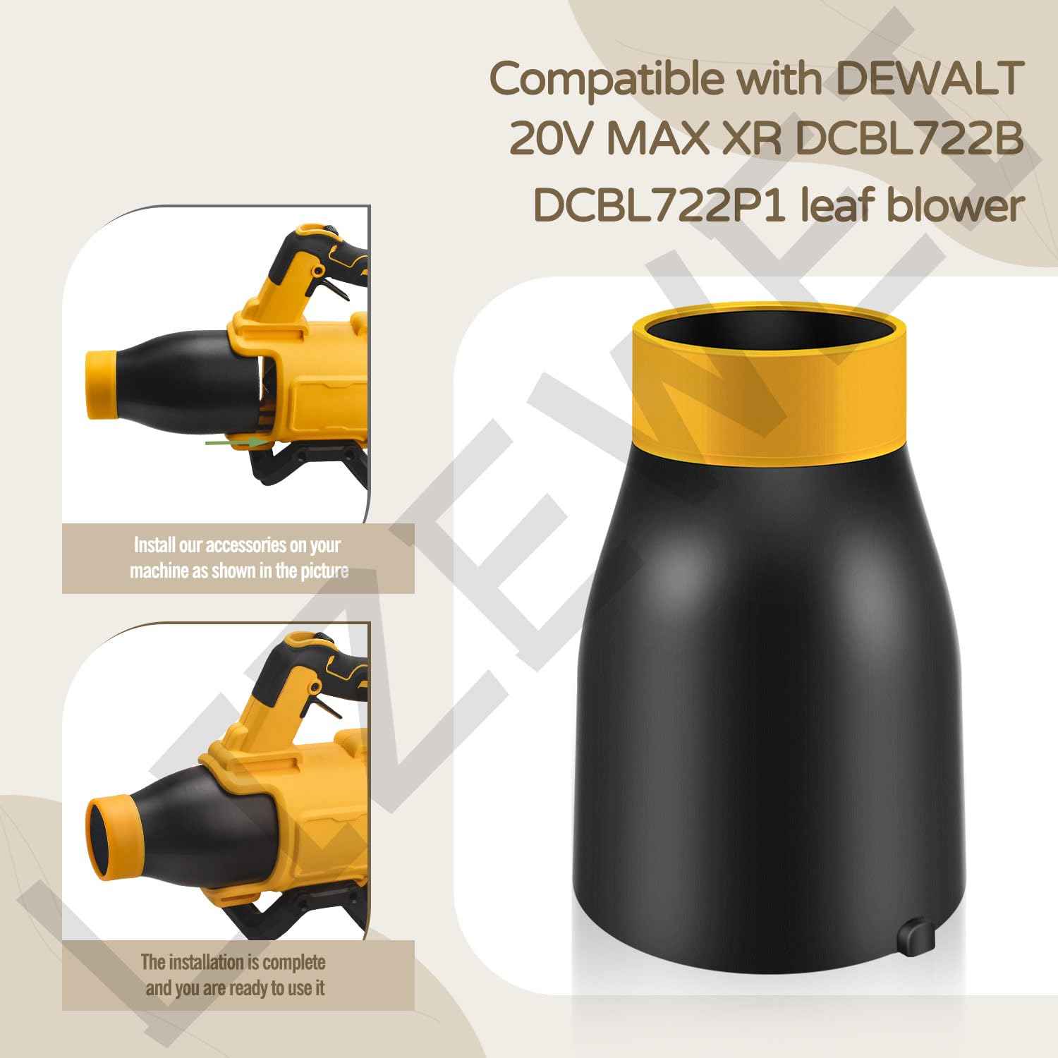 Car Drying Nozzle for DEWALT 20V MAX XR Leaf Blower DCBL722B DCBL722P1, 8" Long (Easy Installation)