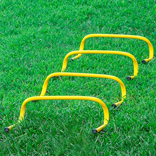 Speed Training Hurdles - Set of 4 Yellow 6-Inch Agility Hurdles