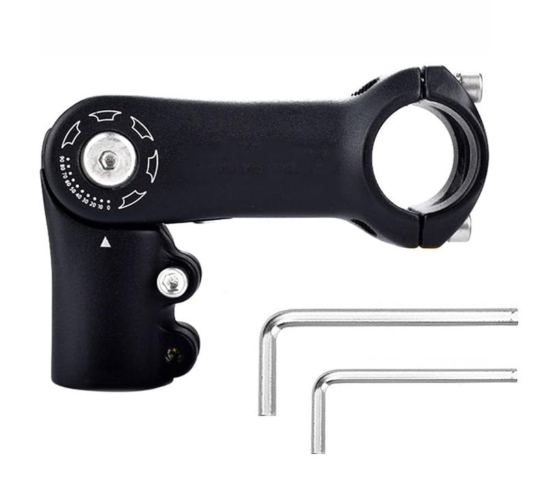 OSAGIE Bike Stem, Aluminum Alloy MTB Stem, Mountain Bike Stem for 28.6mm (1-1/8") Handlebar of Bicycle, Road Bike, MTB, BMX, Cycling (Black, 0~90° 25.4x28.6x90mm)