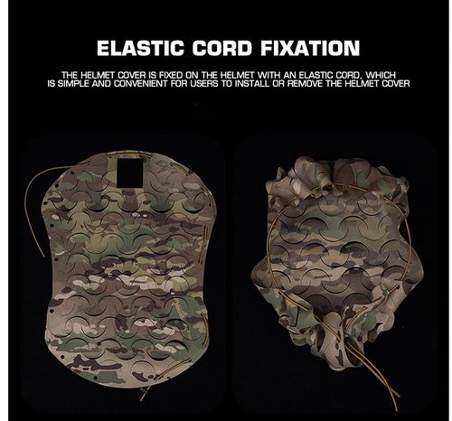 Cutting Type Breathable Mesh Tactical Helmet CoverTactical Fast Helmet Cover in Size M/L (Camo)