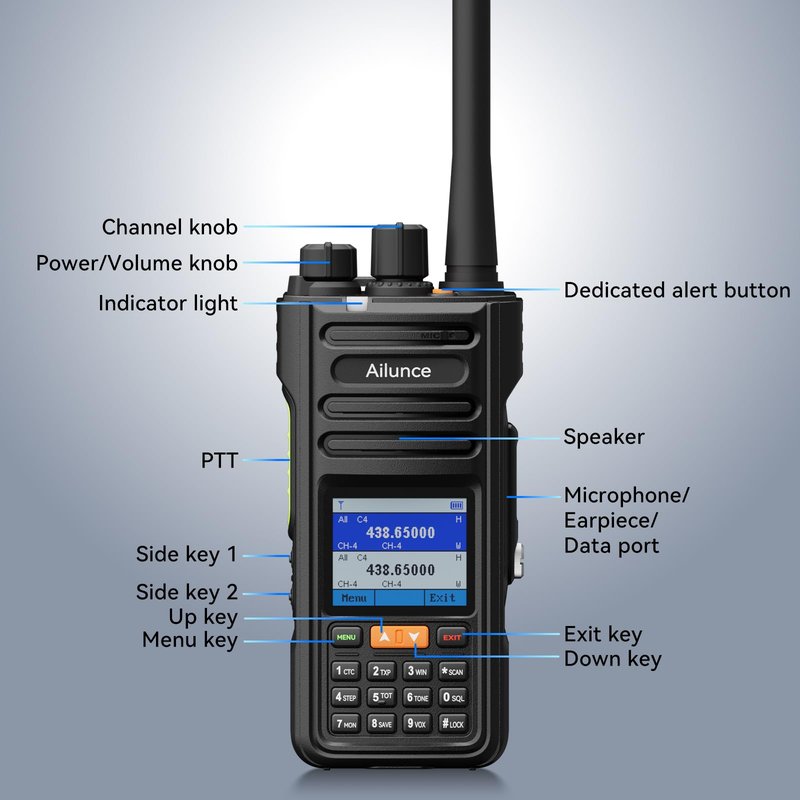 Retevis Ailunce HA2 Ham Radio Handheld with Earpiece, APRS, Chirp, Bluetooth APP Control, High Power Dual Band Ham Radio, Air Band Reception, IP67 Waterproof Walkie Talkie for Emergency Outdoor
