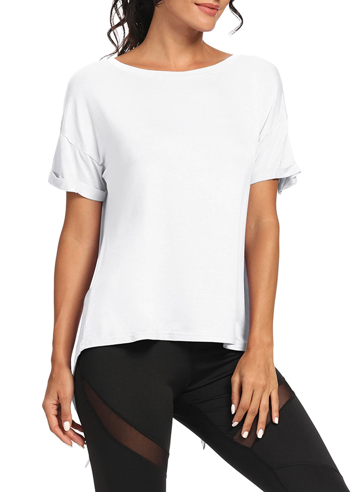 Bestisun Workout Tops Athletic Shirts Backless Sports Clothes White S