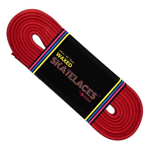 Bont Skates Waxed Laces - 6mm & 8mm - 47" 71" 79" 96" 108" - Like It's Hot Red (8mm Wide / 71 inch / 180cm)
