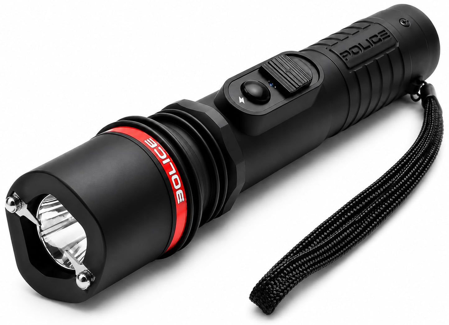 POLICE Stun Gun 305 - Rechargebale with LED Flashlight, Black