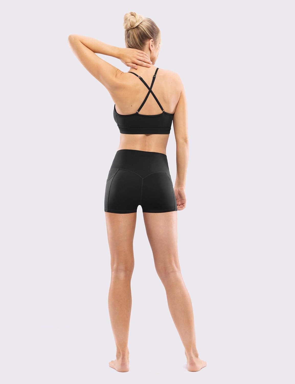 POSHDIVAH Women's Creamluxe Yoga Shorts - High Waisted with Pockets | Sizes 2.5" to 10" for Workout & Running