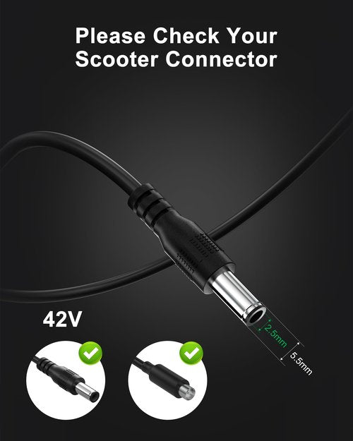 VHBW 42V Electric Scooter Charger Compatible with MAXSHOT V1 8.5 inches Commuting Electric Scooter