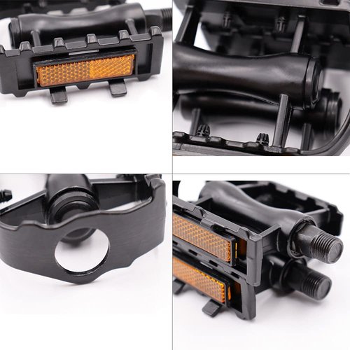 Bicycle Pedals Road Bike,City Bike Pedals,Aluminum Alloy Durable Sealed Bearing Axle Bicycle Pedals for Universal Mountain Bike Road Bike Trekking Bike A Pair (Black)