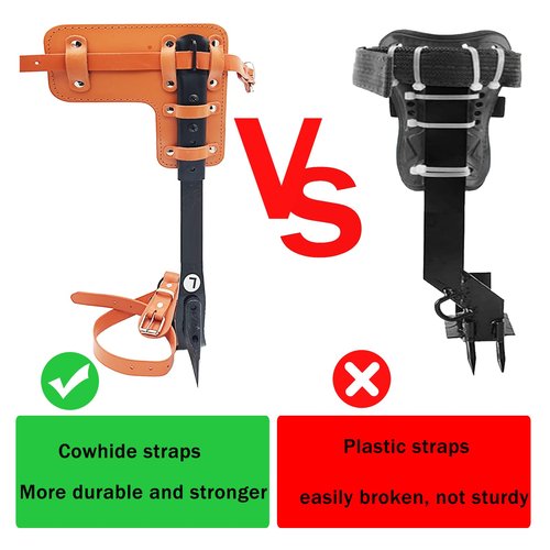 timiland Tree Climbing Spikes Set，Tree Climbing Gear，Adjustable Length Design,Alloy Steel Pole Climbing Spurs,Hunting and Observation,Fruit Picking (Set H)