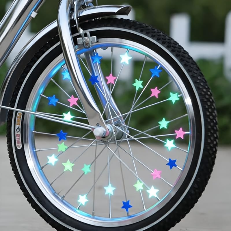 70pcs Glow in the Dark Bicycle Spoke Beads - Star Shape