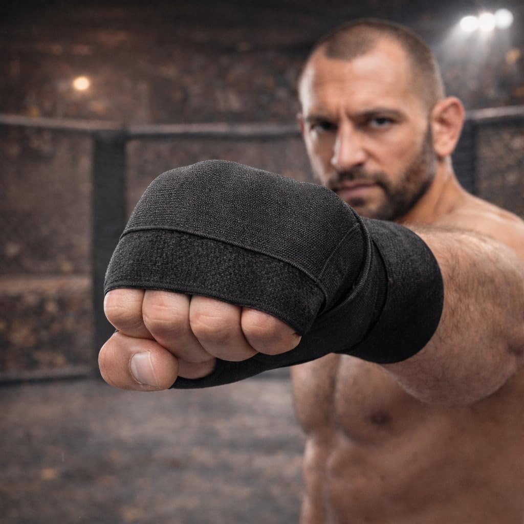 Quickrap Boxing Hand Wrap Gloves - Elastic Thumb Loop Protection for Knuckle, Wrist & Thumb Support | Training Gear for MMA, Muay Thai & Kickboxing