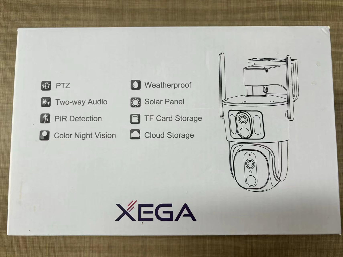 Xega 4G LTE Security Camera【Dual Lens】 No Wi-Fi Solar Cellular Security Camera Wireless Outdoor Built-in SIM Card 1080P 360° View PIR Detection Color Night Vision Two-Way Audio IP66 Waterproof