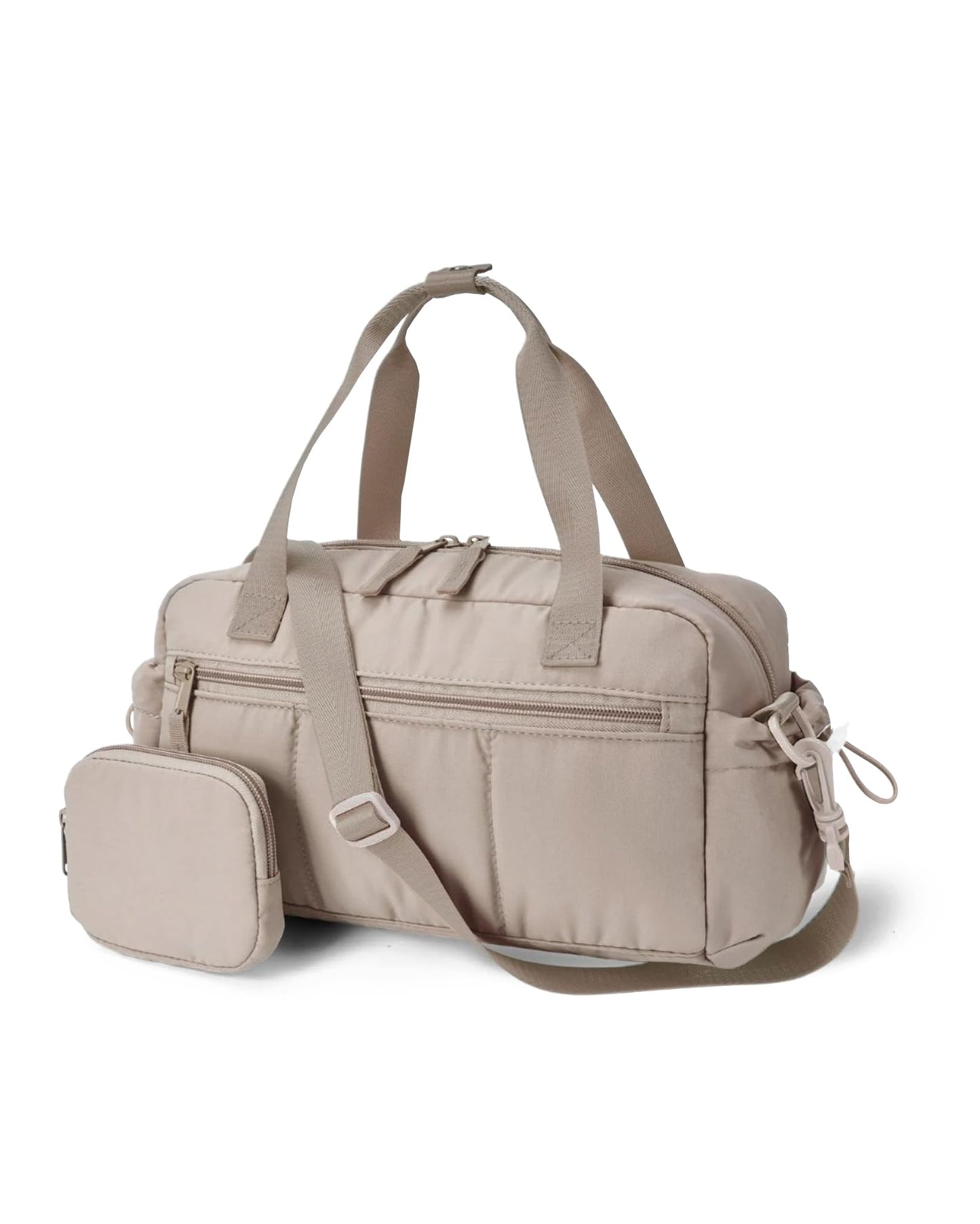 Ceneda Small Gym Bag for Women, Quilted Puffer Tote with Wet Pocket & Coin Purse, Lightweight Mini Sports Travel Duffle with Crossbody Strap, Water-Resistant for Workout, Yoga, Daily Commute