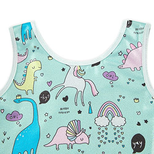 Gymnastics Leotard for Girls with Shorts - Aqua Blue