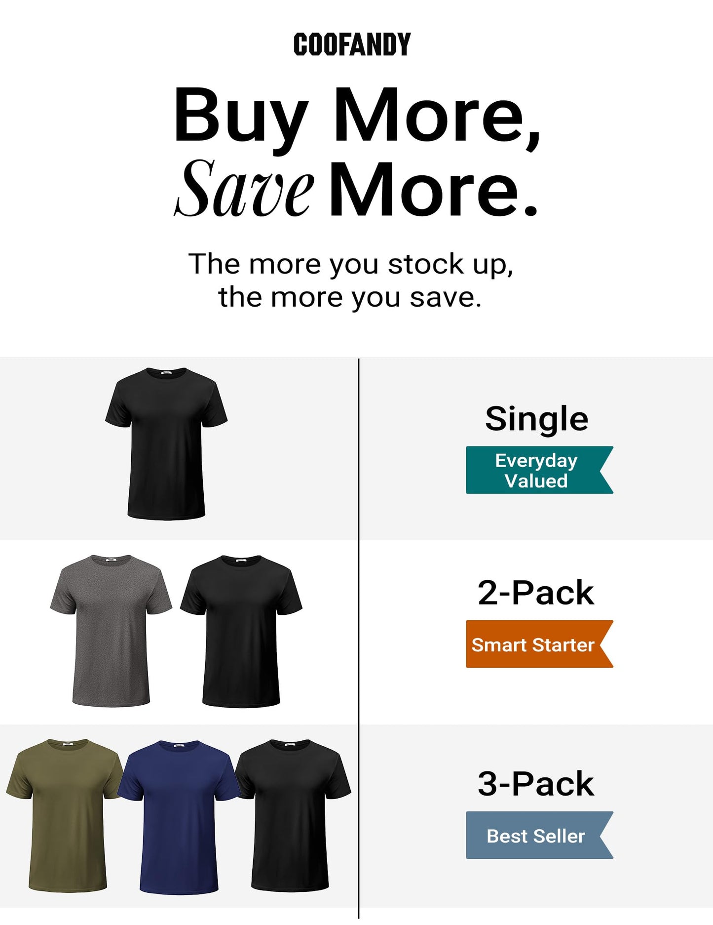 COOFANDY Men's Short Sleeve T-Shirts 1 Pack Crew Neck Casual Summer Lightweight Basic Tee Shirt