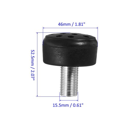 M METERXITY Roller Skate Stopper - Rubber Brake Block with Holes Toe Stops, Adjustable with Bolts, Apply to Roller Skate (0.6 Inch Dia Thread, Black)