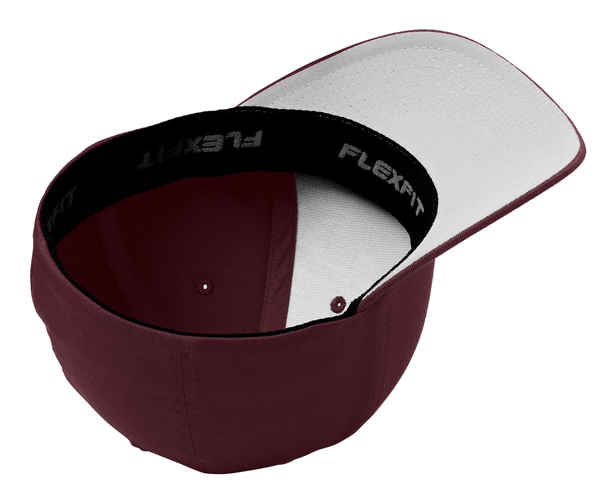 Men's Athletic Baseball Fitted Cap - Premium Baseball Cap - L/XL - Maroon