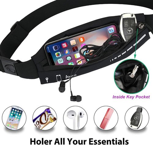 AIKENDO Slim Running Belt - Lightweight Fanny Pack for Runners | Phone Holder & Workout Pouch