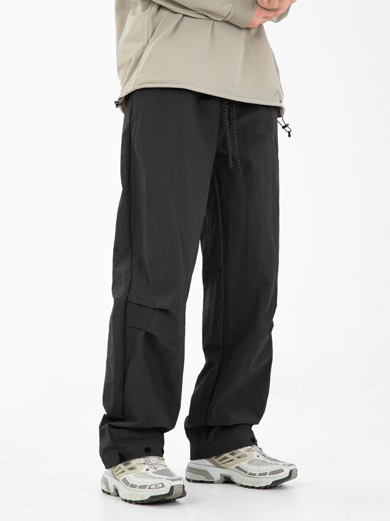 Mens Hiking Pants Cargo Outdoor Water Resistant Quick-Dry Pants Lightweight Drawstring Tactical Fishing Stretch Trousers A-Black