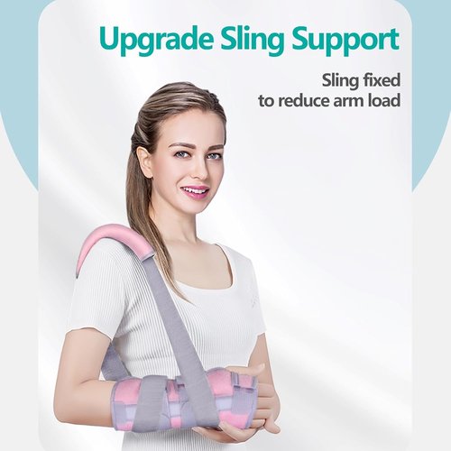 Lvyeyung Wrist Brace for Carpal Tunnel Night Support, Adjustable Wrist Support with Sling Right Hand, Carpal Tunnel Relief Wrists Splint for Work, Hand Brace for Men and Women(Right-Pink)