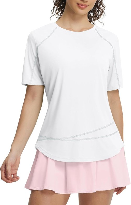 Baleaf Women's Sun Shirt - Short Sleeve UPF 50+ UV Protection | Quick-Dry Lightweight Workout Top for Hiking & Running