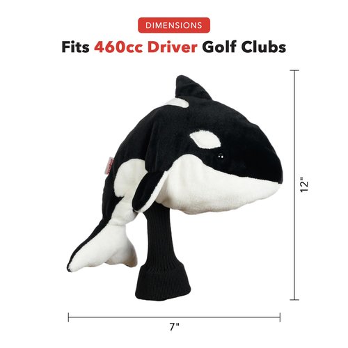 Daphne's Headcovers Orca Driver Headcover | Funny Golf Club Covers | Golf Head Covers for Drivers | Stylish Golf Club Head Covers | Golf Driver Covers | Men’s & Women’s Driver Headcover