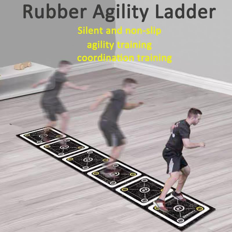 12 ft Non-Slip Rubber Agility Ladder for Soccer & Fitness Training