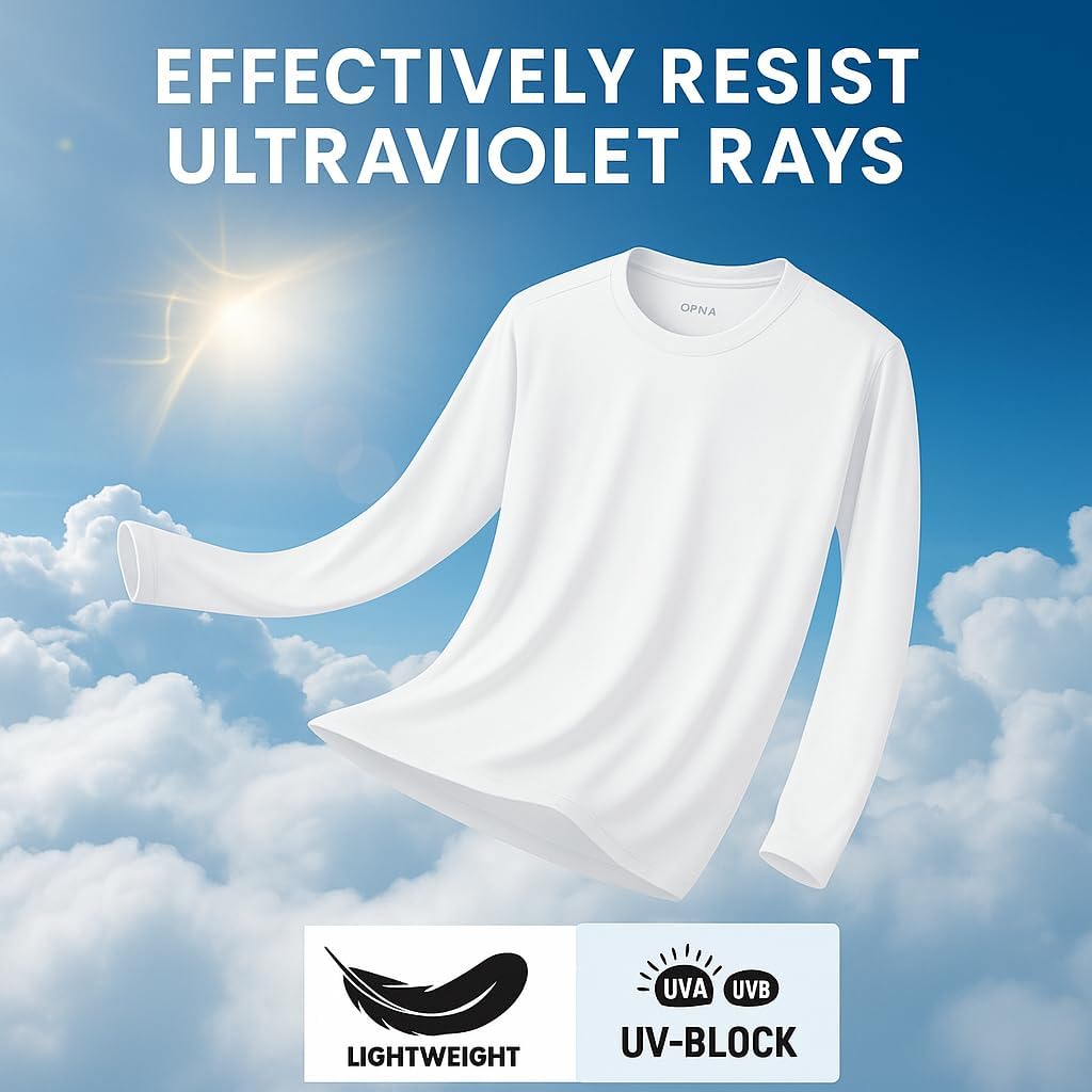 Skiennix Men's Long Sleeve Athletic Shirt - Moisture Wicking & UV Protection for Workouts | Dry Fit