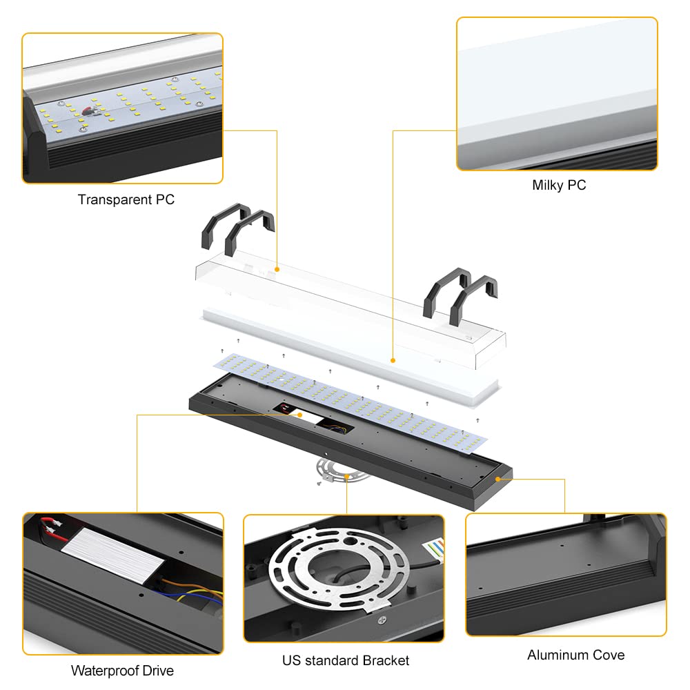 Sytmhoe Outdoor Wall Lights,23.6in 36W LED Modern Porch & Patio Wall Light Fixture, Black Aluminum Exterior Sconce Wall Mounted Lights Suitable for Garage Living Room Courtyard House(6000K)